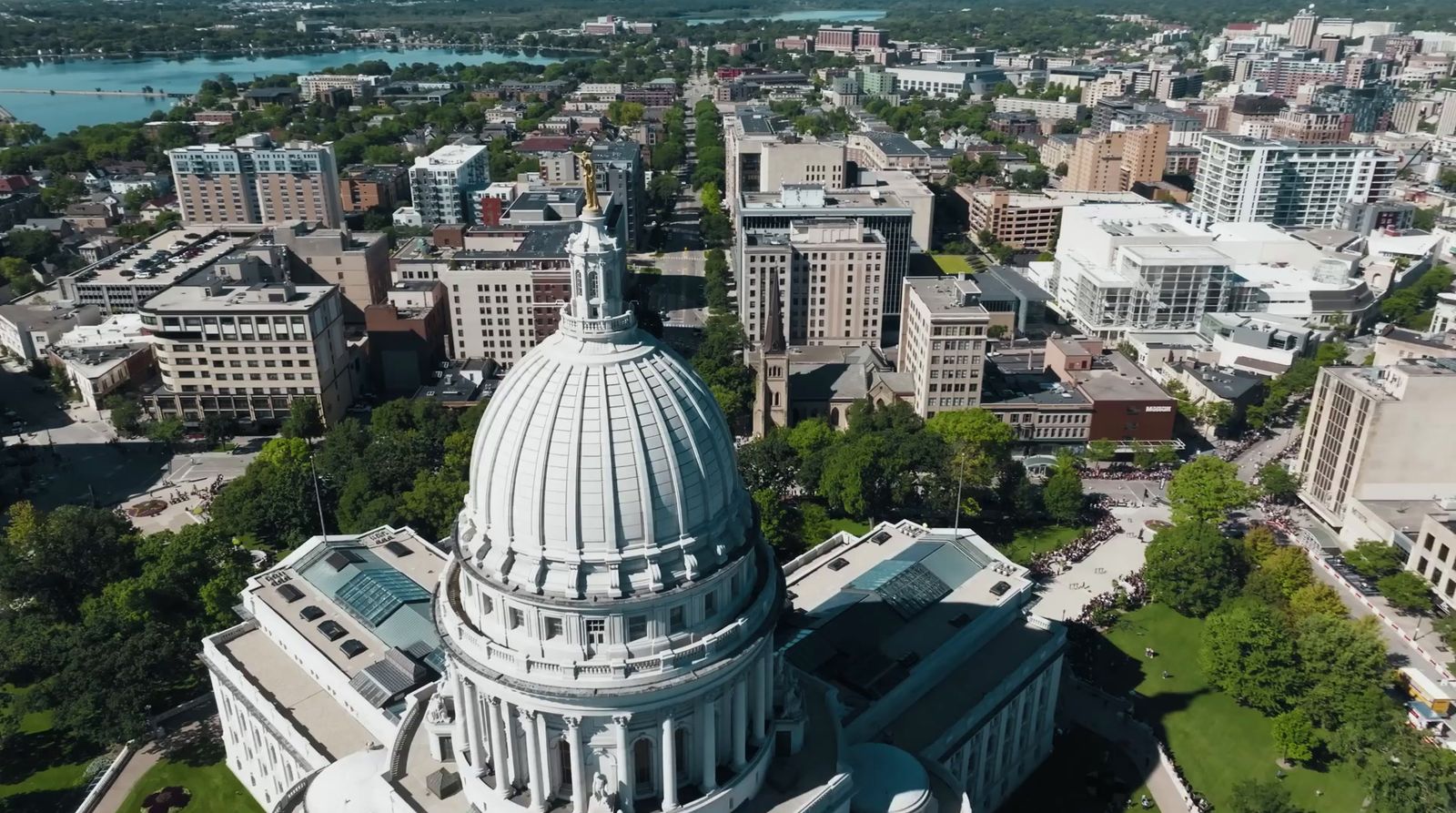 an aerial view of the capital building in washington d c