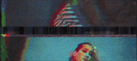 a blurry image of a person with a cell phone