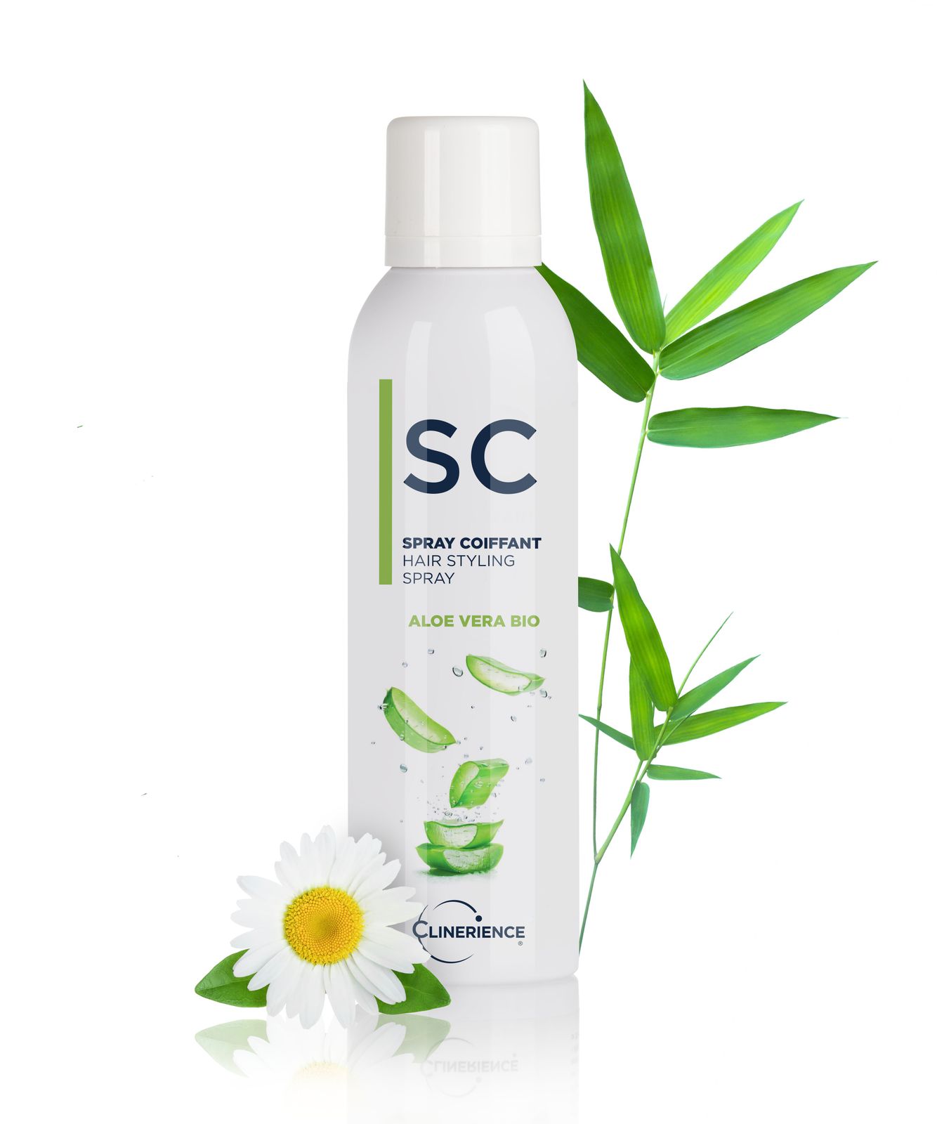 a bottle of shampoo next to a flower