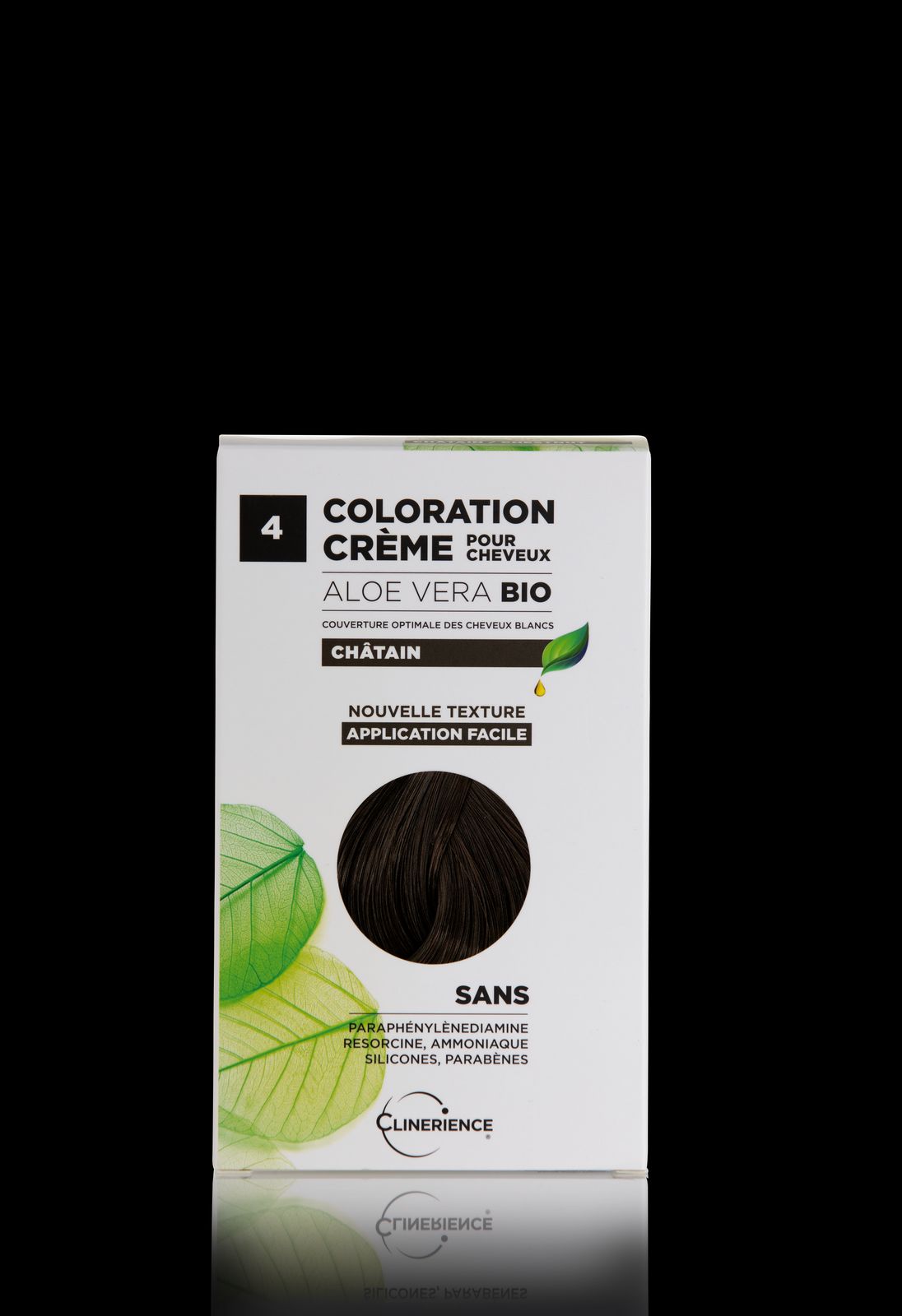 a box of hair dye on a black background