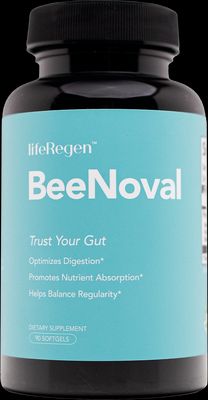 a bottle of beenoval on a black background