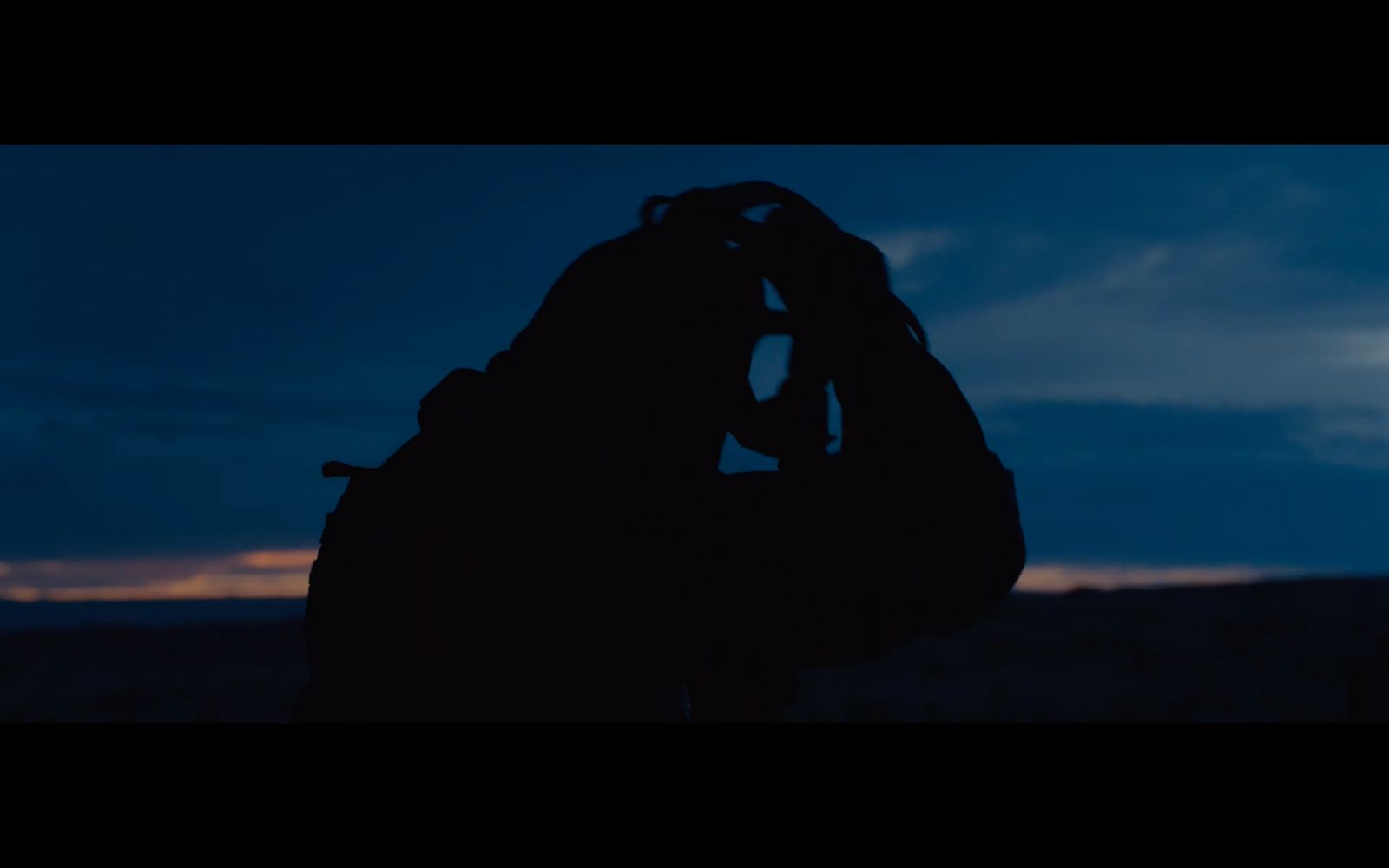 a silhouette of a person holding a camera