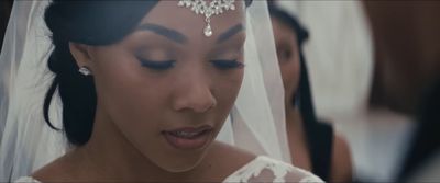 a close up of a person wearing a veil