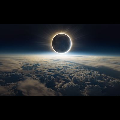 a solar eclipse seen from the earth's atmosphere