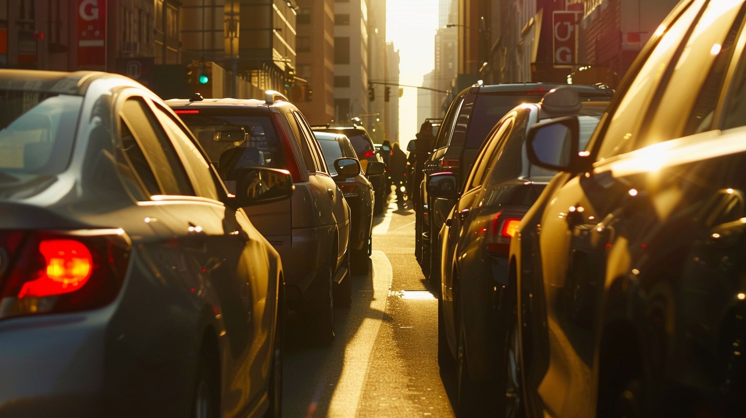 a city street filled with lots of traffic