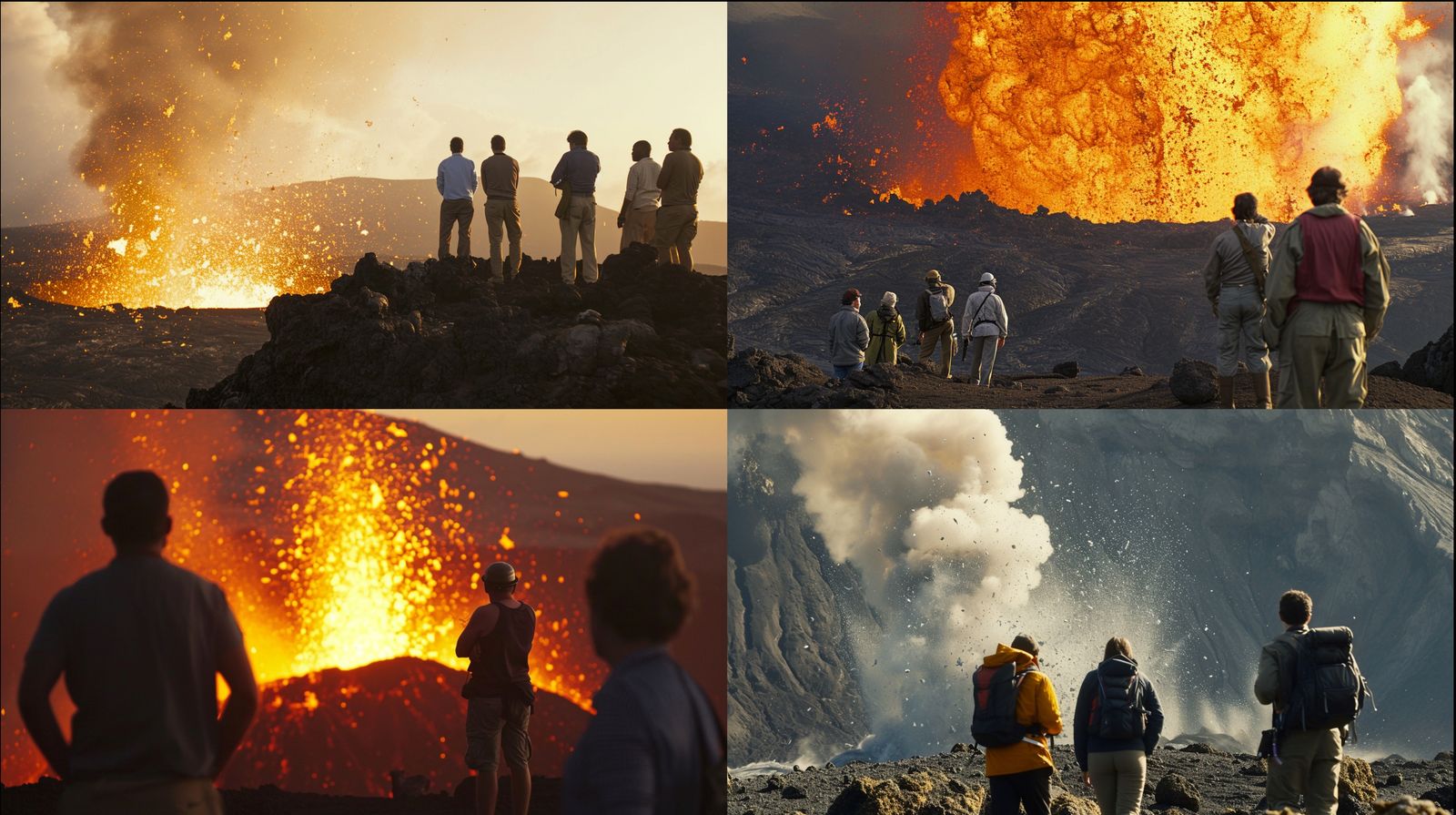 a group of people standing on top of a mountain