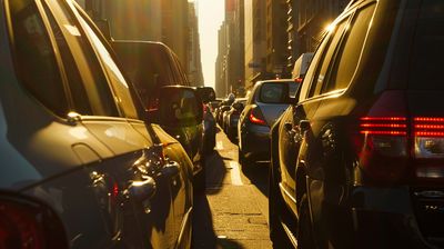 a city street filled with lots of traffic