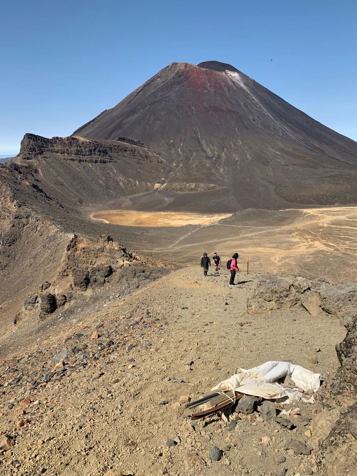 a group of people standing on top of a mountain