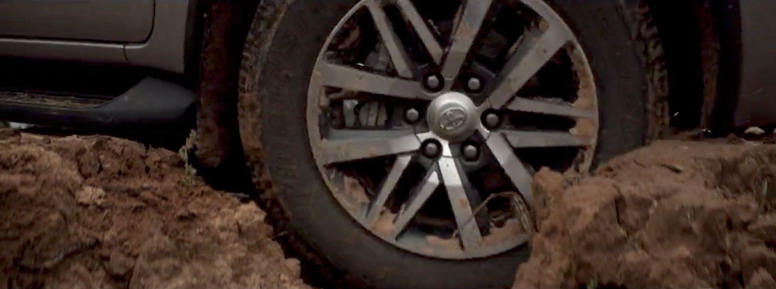 a close up of a tire on a truck