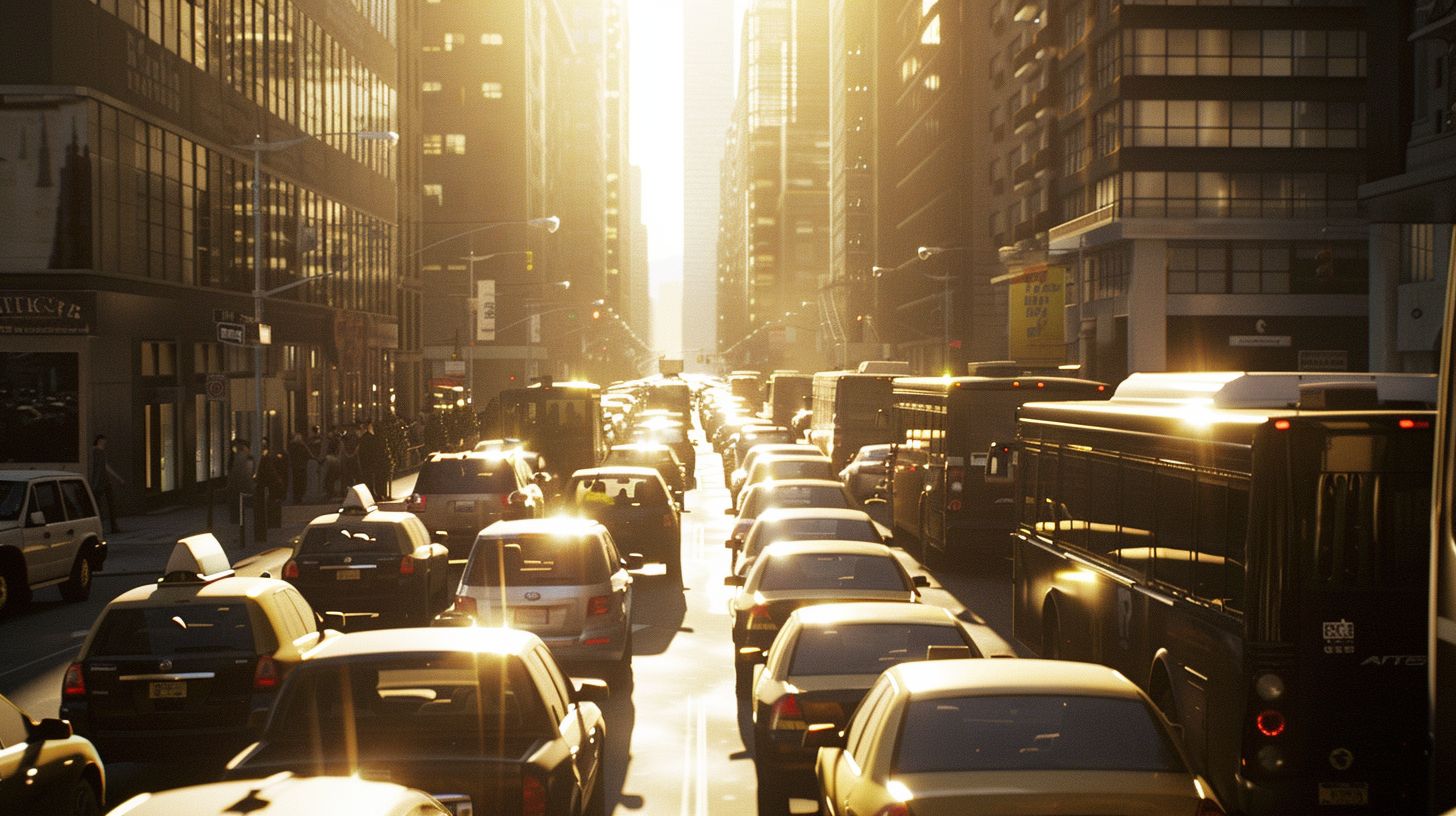 a city street filled with lots of traffic