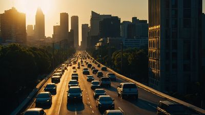 a city street filled with lots of traffic