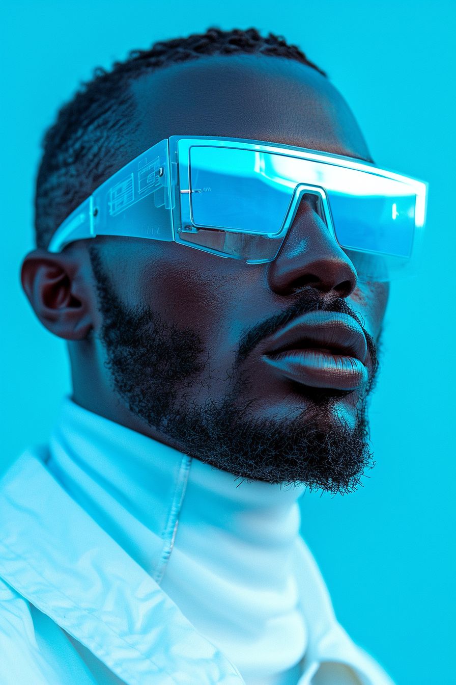 a man wearing a white shirt and glasses