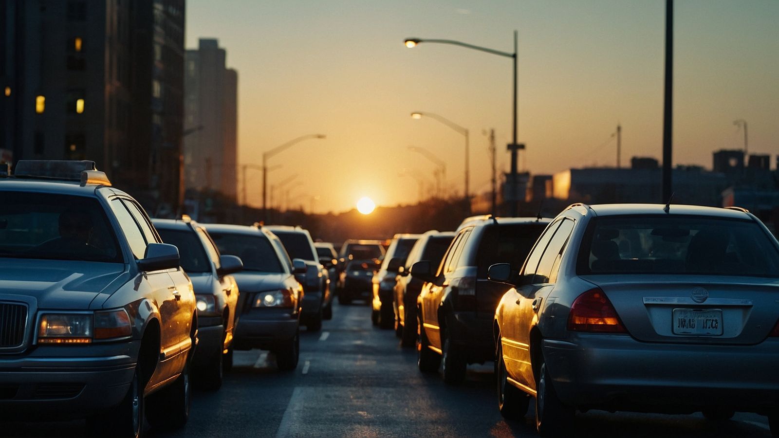 a bunch of cars that are sitting in the street