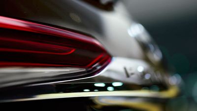 a close up of the tail lights of a car