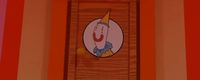 a picture of a cartoon character on a door