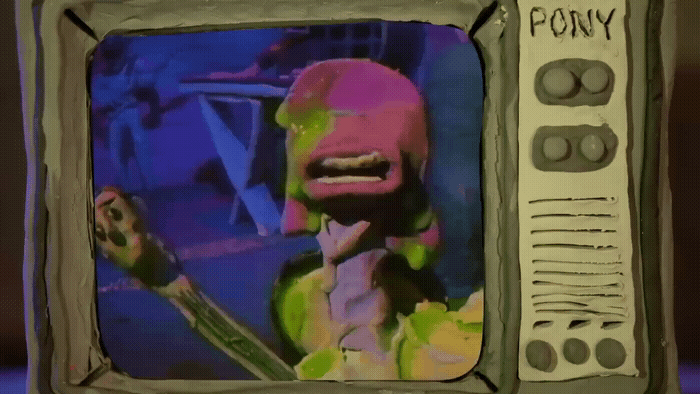 a picture of a cartoon character on a tv screen