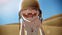 a cartoon character wearing a helmet and smiling