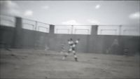 a blurry photo of a person playing soccer