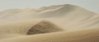 a desert landscape with sand blowing in the wind