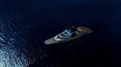 a large boat floating on top of a body of water