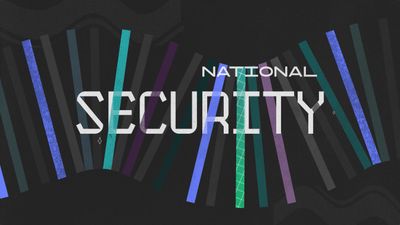 the national security logo on a black background