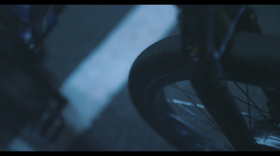 a close up of a bike tire with a blurry background