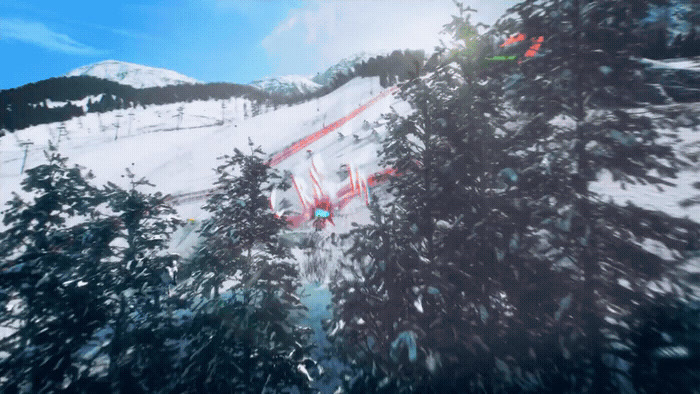 a view of a snow covered mountain with trees