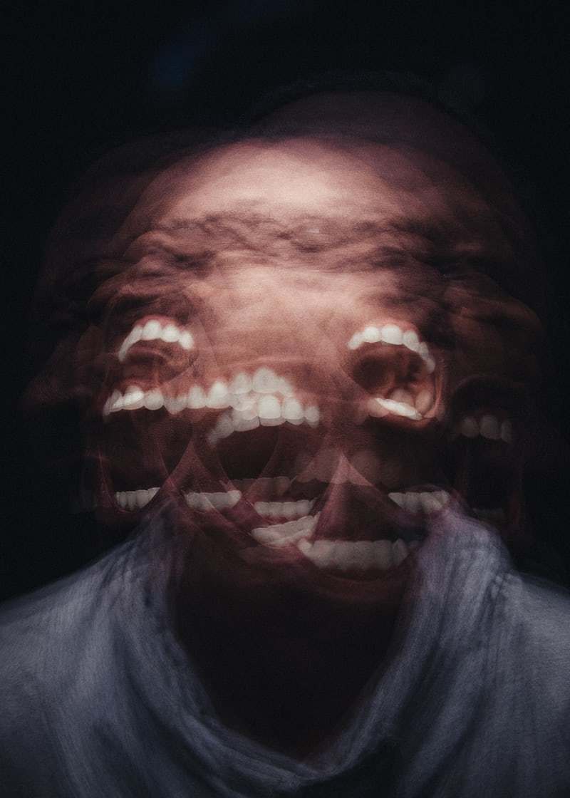 a man's face with a distorted image of his face