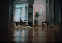 a little girl sitting on the floor reading a book