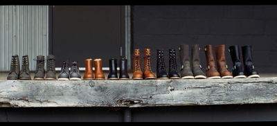 a number of different types of shoes on a table