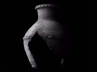 a black and white photo of a vase