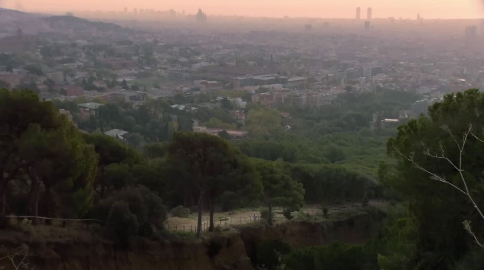 a view of a city from a hill