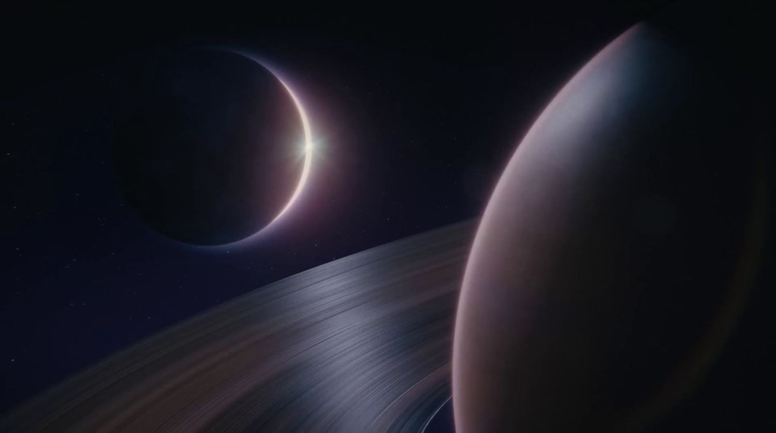 an artist's impression of two planets in space