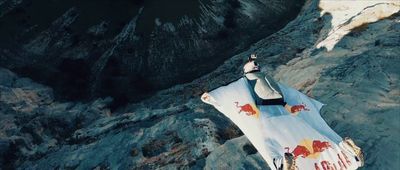 a person holding a flag on top of a mountain