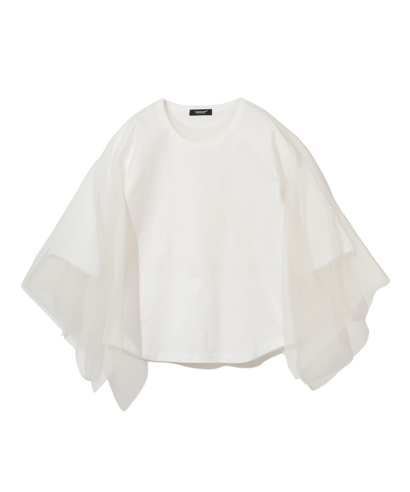 a white crop top with ruffle sleeves