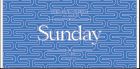 a blue book cover with the words sunday on it
