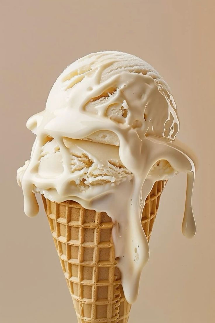 an ice cream cone with a scoop of ice cream on top
