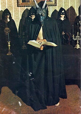 a painting of a group of people dressed in black