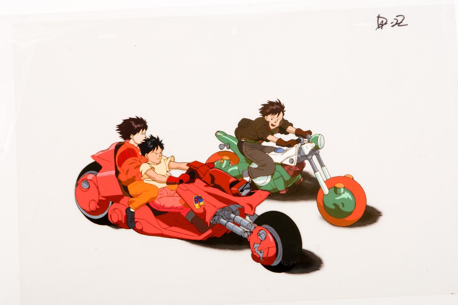 a drawing of two people riding a toy car