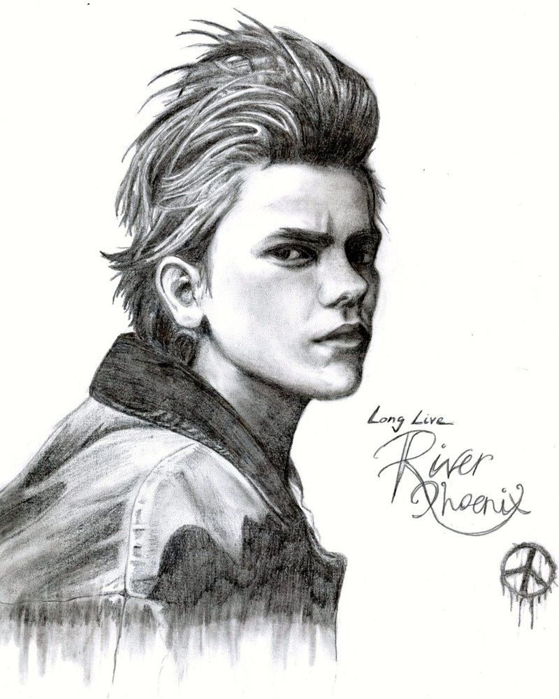 a drawing of a man with a mohawk