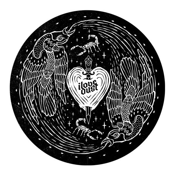 a black and white drawing of a heart surrounded by angels