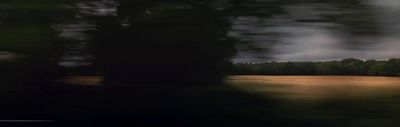 a blurry picture of a field with trees in the background