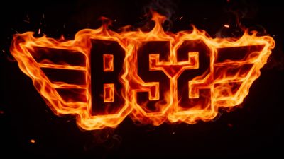 the logo for the band's upcoming album is shown in flames