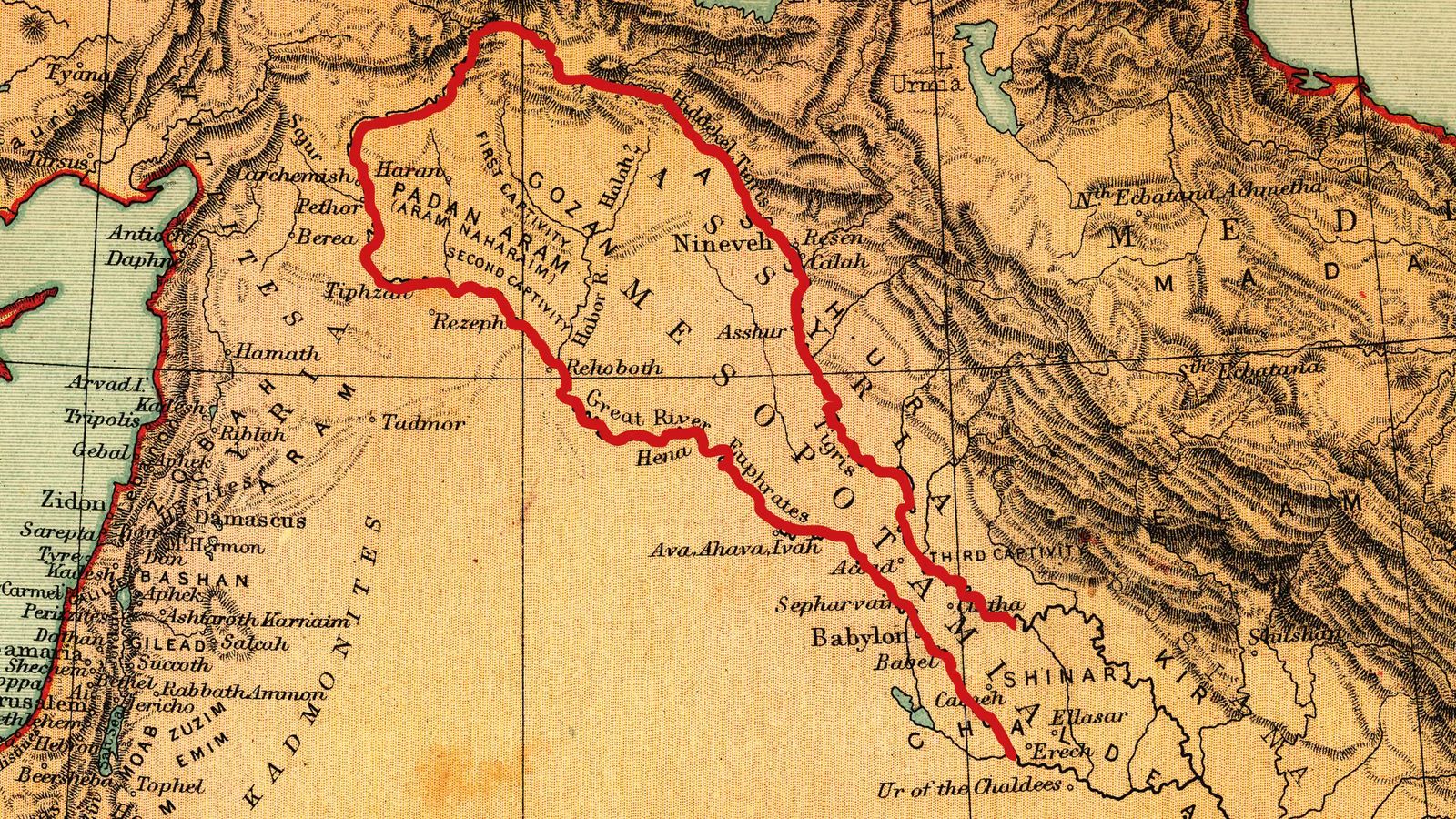 an old map of the middle east