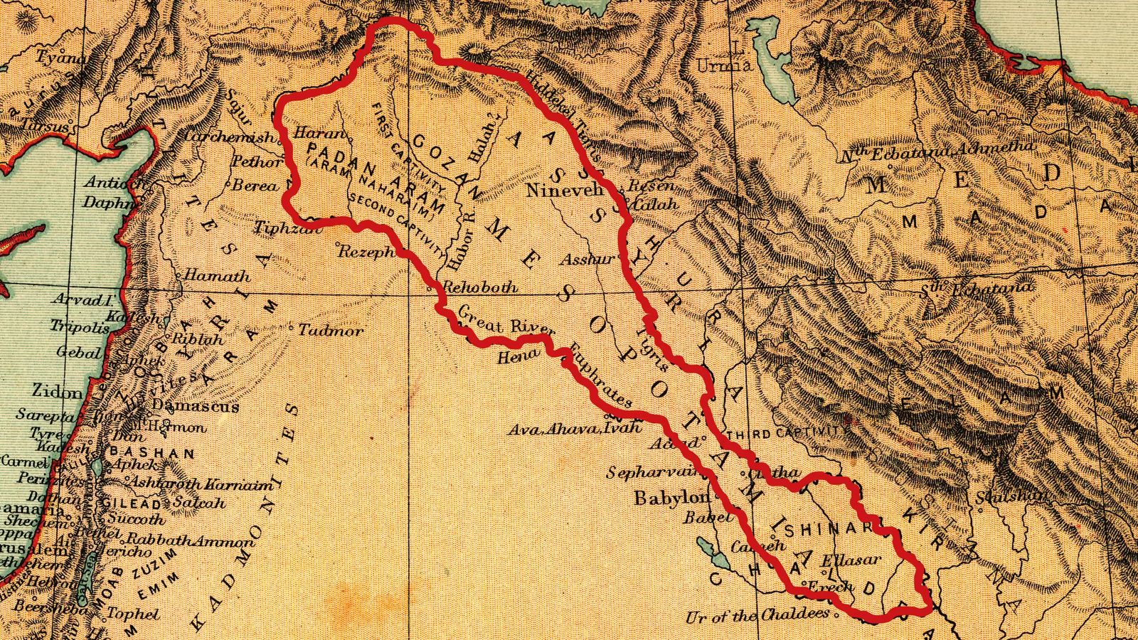 an old map of the middle east