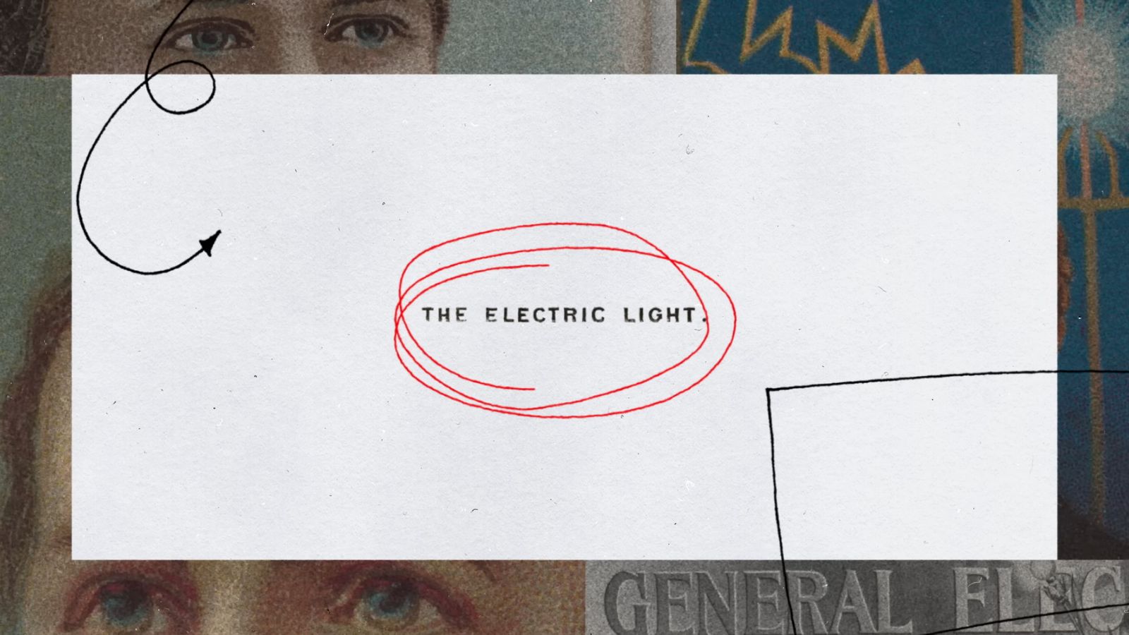 a drawing of a woman's face with the words the electric light on it