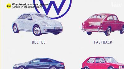 four different colored cars are shown in this advertisement