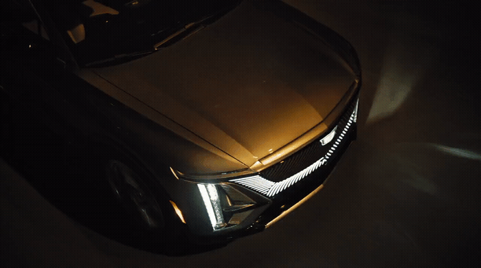 a close up of the headlights of a car