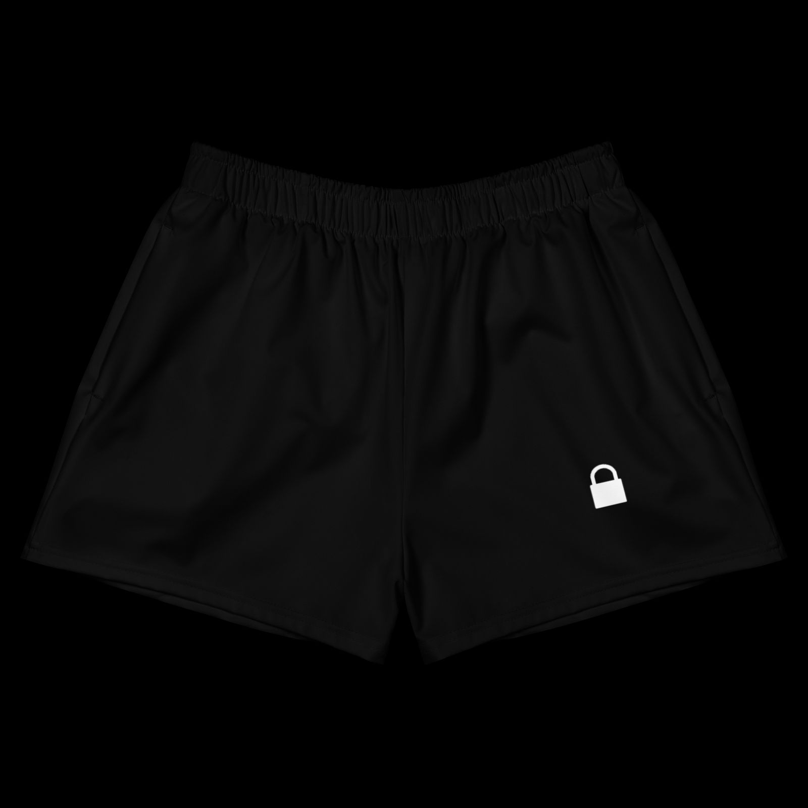 a black shorts with a white padlock on it