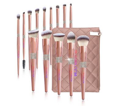 a set of makeup brushes and a case